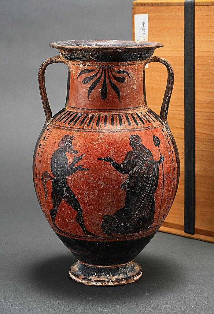 古代ギリシア神話人物文彩色双耳壺